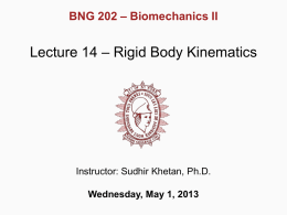 Lecture 14 - Planar Rigid Body Kinematics