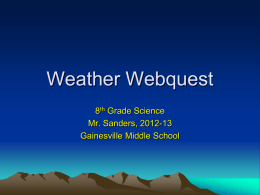 Weather Webquest - Gainesville ISD