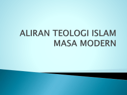 ALIRAN TEOLOGI ISLAM MASA MODERN