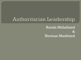 Authoritarian Leadership Presentation
