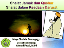 Shalat Jamak dan Qashar