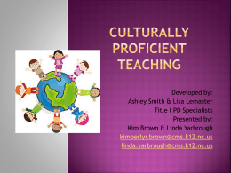 Culturally proficient teaching