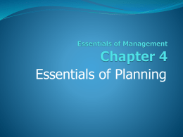 4. Essentials of Planning. - NMHU International Business Consulting