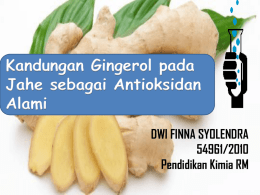 Kandungan gingerol pada jahe sebagai antioksidan alami