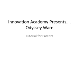 Innovation Academy Presents*. Odyssey Ware