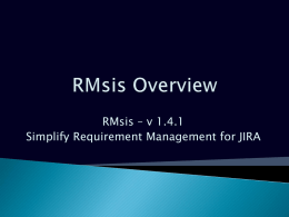 RMsis for JIRA - Optimizory Documentation