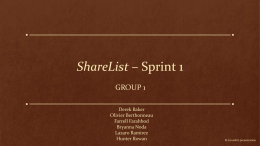 Sprint 1 Presentation (February 26th, 2015)