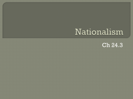 Nationalism - Mr. Zittle`s Classroom