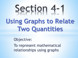 Section 4-1 Using Graphs to Relate Two Quantities