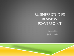Business Studies Revision PowerPoint