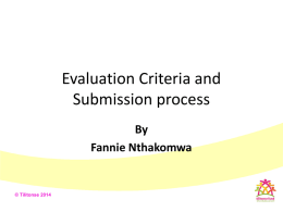Evaluation criteria and submission process 25.02.14