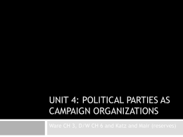 Unit 4: Political Parties and Organization