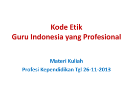 Kode Etik Guru Indonesia yang Profesional