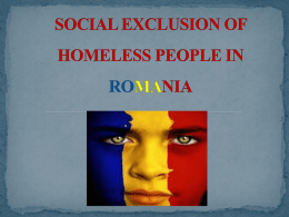 Social exclusion of homeless people in Romania