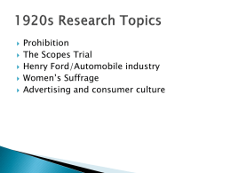 1920s Research Topics