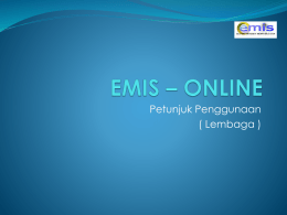Petunjuk Online EMIS Manual – Lembaga
