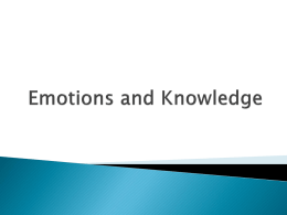 Emotions and Knowledge