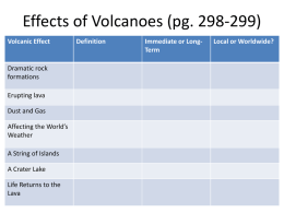 Effects of Volcanoes (pg. 298-299)