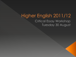 Higher English 2011/12