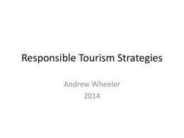 Responsible Tourism Strategies