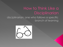 How to Think Like a Disciplinarian