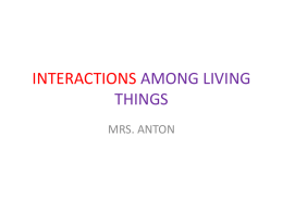 INTERACTIONS AMONG LIVING THINGS