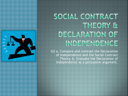 Social Contract Theory & Declaration of Independence