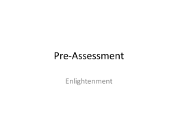Pre-Assessment Enlightenment