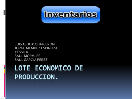 LOTE ECONOMICO DE PRODUCCION.