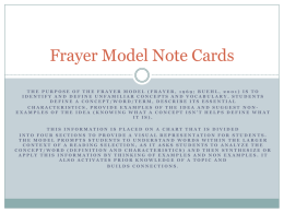 Frayer Model Notecards