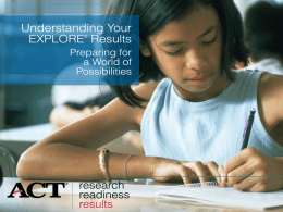 Understanding Your ACT Explore Results