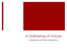 A Gathering of Voices: Literature of Early America