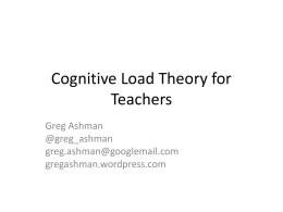 Cognitive load theory for teachers