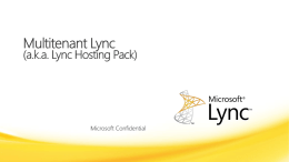 Multitenant Lync