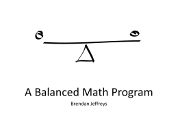 A Balanced Math Program - Auburn School District