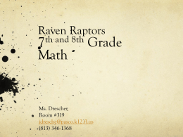 PowerPoint Presentation - Raven Raptors 6th & 7th Grade Math