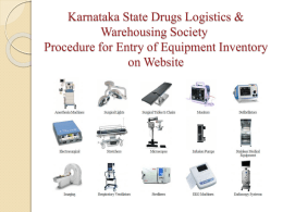 Slide 1 - Karnataka Drugs Logistics & Warehousing Society