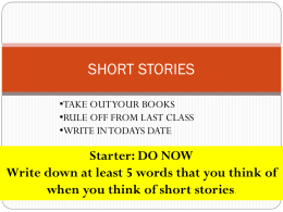SHORT STORIES Intro 08.02.09