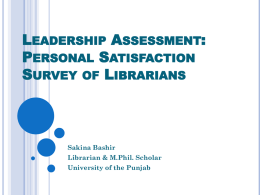 Leadership Assessment Personal satisfaction Survey of Librarians