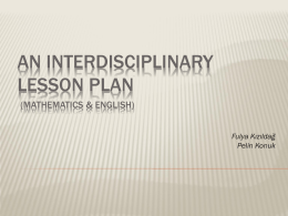 An Interdisciplinary Lesson Plan (Mathematics & English)