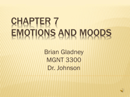 External Constraints on Emotions - Brian L. Gladney`s E