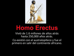 Homo Erectus - Humanidades 6 de Inmersión Sra. Kusion