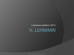 Luhmann - slide - Dipartimento di Scienze sociali e politiche