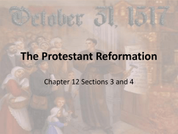 The Protestant Reformation Sections 3-4
