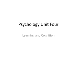 Psychology Unit Four