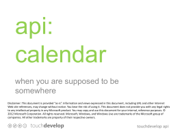 api calendar - TouchDevelop
