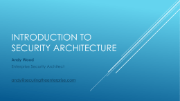 Introduction to Security Architecture