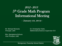 January 23, 2012 - Montgomery Township Schools