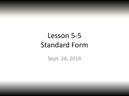 Lesson 5-5 Standard Form