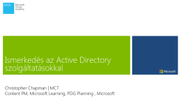 Bevezetés a Active Directory szolgáltatásokba